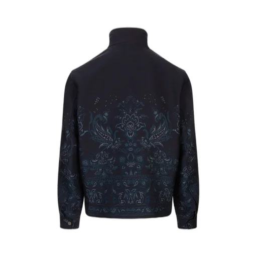 Etro Jacquard Stand-Up Collar Jacket