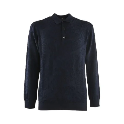 Etro Long Sleeved Knitted Polo Shirt