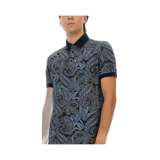 Etro Short-Sleeved Paisley-Print Polo Shirt