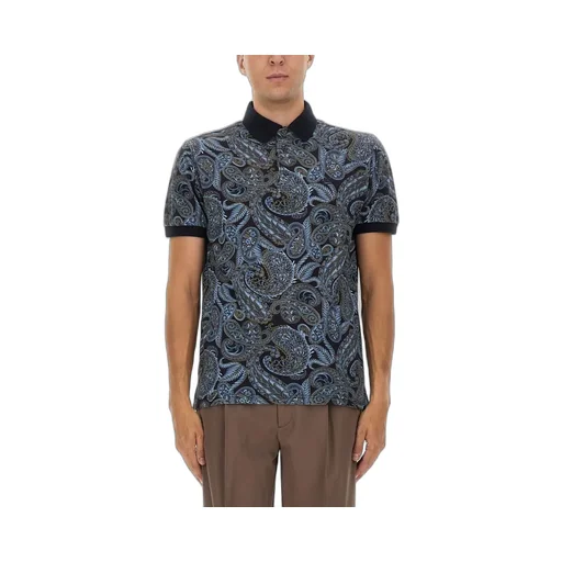 Etro Short-Sleeved Paisley-Print Polo Shirt