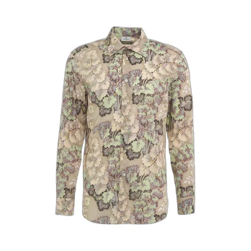 Etro Floral-Printed Curved Hem Shirt