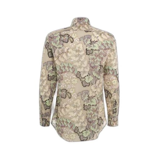 Etro Floral-Printed Curved Hem Shirt