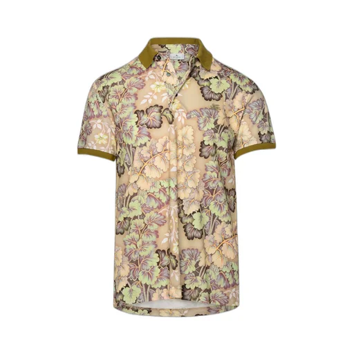 Etro Floral Print Short-Sleeved Polo Shirt