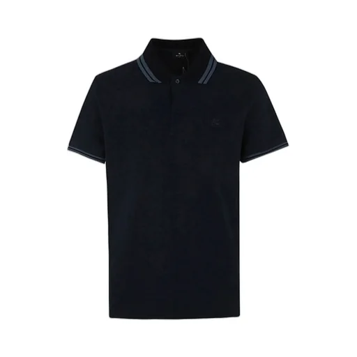 Etro Pegaso-Embroidered Short-Sleeved Polo Shirt