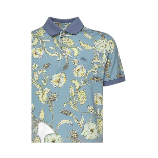 Etro Printed Short Sleeve Polo Shirt