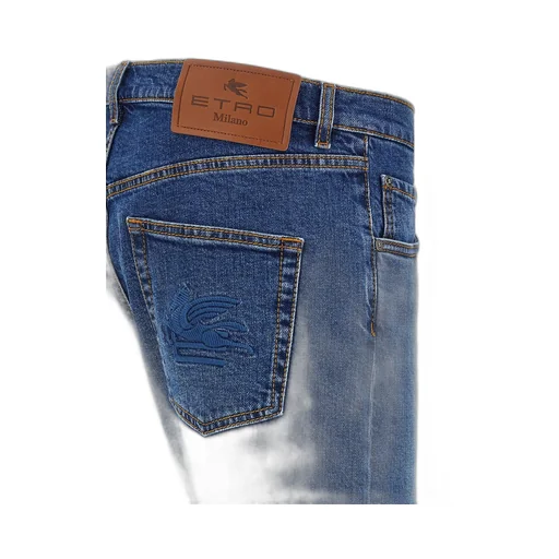 Etro Pegaso Embroidered Straight Leg Jeans