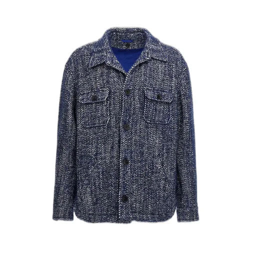 Etro Herringbone Pattern Buttoned Shirt Jacket