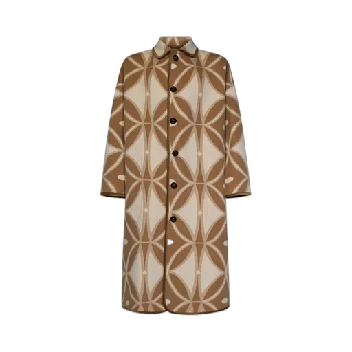 Etro Geometric-Pattern Jacquard Button-Up Coat