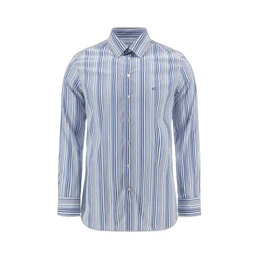 Etro Logo Embroidered Striped Button-Up Shirt