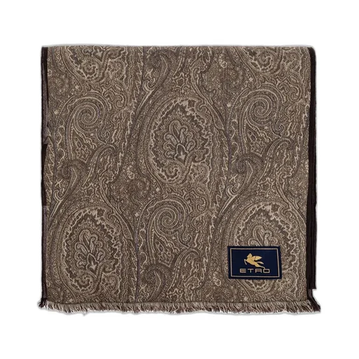 Etro Logo Patch Frayed Edge Scarf