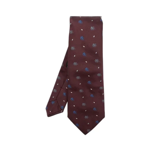 Etro Logo Embroidered Pointed-Tip Tie
