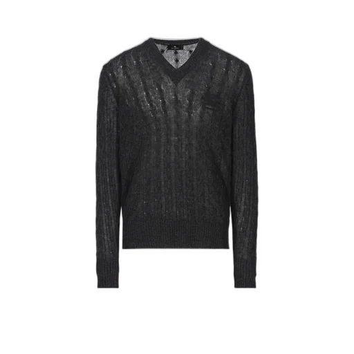 Etro Logo-Embroidered V-Neck Knitted Jumper