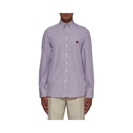 Etro Logo Embroidered Striped Shirt