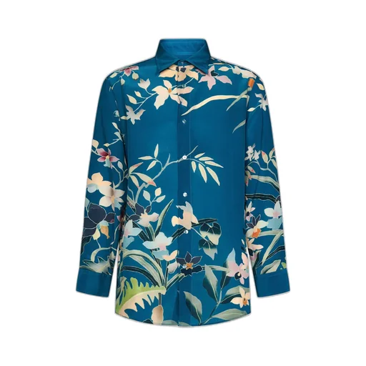 Etro Floral Print Collared Button-Up Shirt