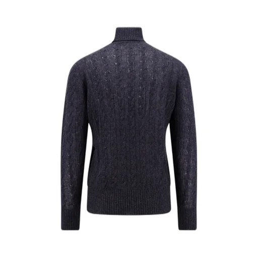 Etro Logo Embroidered Roll-Neck Cable-Knitted Jumper