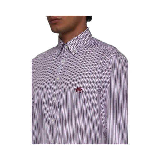 Etro Logo Embroidered Striped Shirt