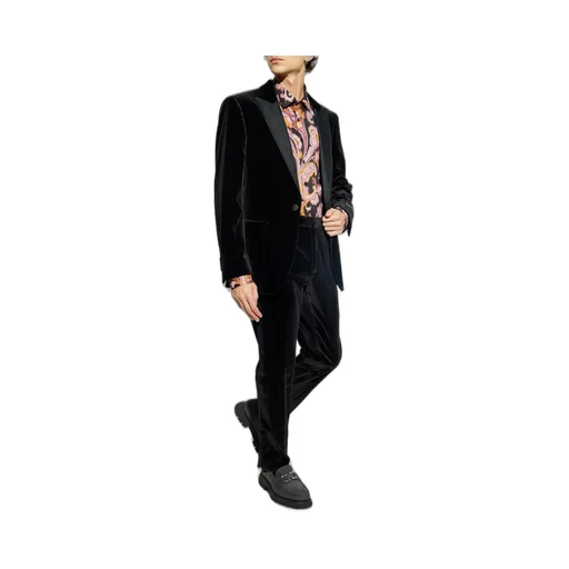 Etro Side Stripe Detailed Velvet Evening Trousers