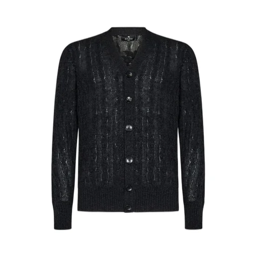 Etro Pegaso Embroidered V-Neck Buttoned Cardigan