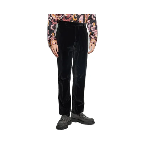 Etro Side Stripe Detailed Velvet Evening Trousers