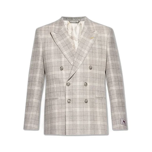 Etro Double-Breasted Checked Blazer