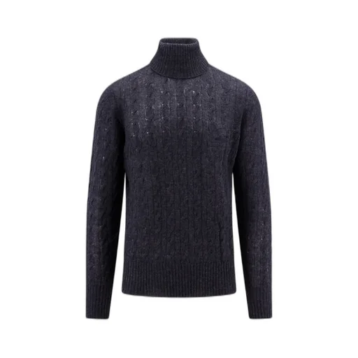 Etro Logo Embroidered Roll-Neck Cable-Knitted Jumper