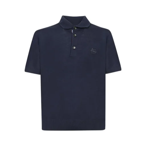 Etro Pegasus Embroidered Short-Sleeved Polo Shirt