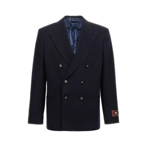 Etro Logo Patch Double-Breasted Blazer