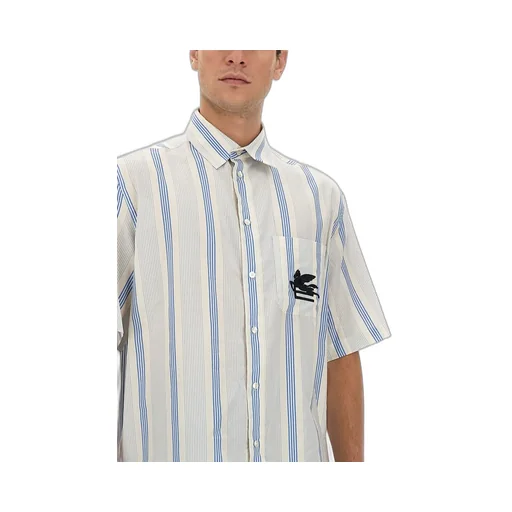 Etro Striped Logo Embroidered Shirt