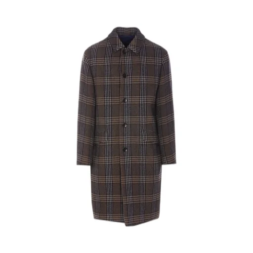 Etro Single-Breasted Plaid-Check Coat