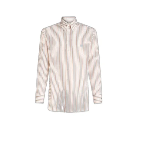 Etro Logo Embroidered Striped Long-Sleeved Shirt