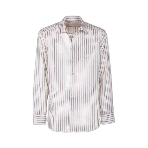 Etro Pegaso Embroidered Striped Shirt