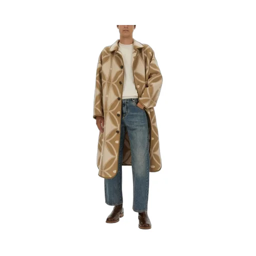 Etro Geometric Patterned Straight Hem Coat