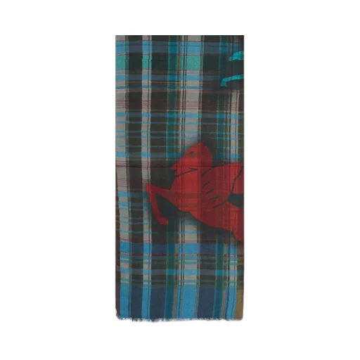 Etro Logo Printed Check Scarf