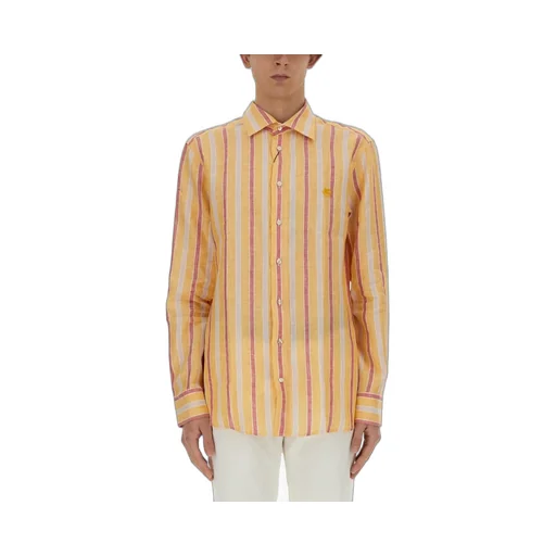 Etro Logo Embroidered Striped Shirt