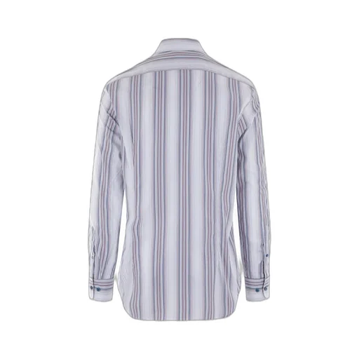 Etro Stripe Pattern Logo Embroidered Shirt