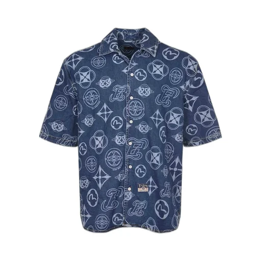 Evisu Logo-Print Denim Shirt