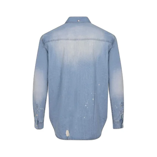 Evisu Paint-Splatter Denim Shirt