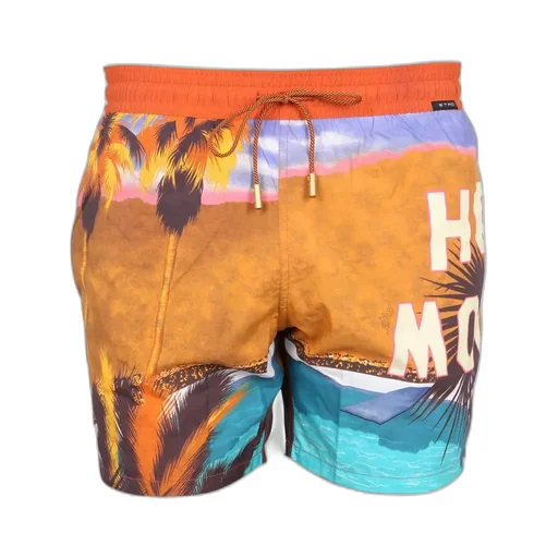Etro Landscape Printed Drawstring Swim Shorts