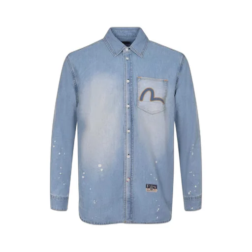 Evisu Paint-Splatter Denim Shirt