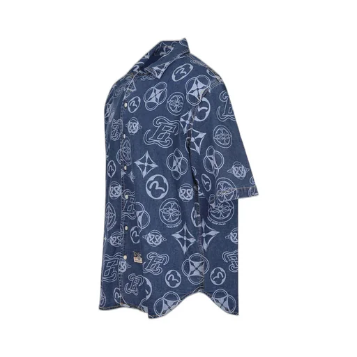 Evisu Logo-Print Denim Shirt