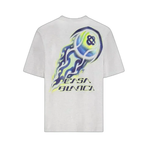 Casablanca Flaming Tennis Ball Oversized Crewneck T-Shirt