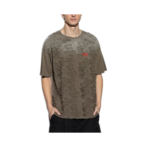 Diesel Ripped Crewneck Drop-Shoulder T-Shirt
