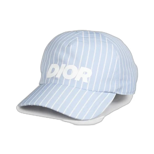 Dior Homme Logo Printed Striped Baseball Cap