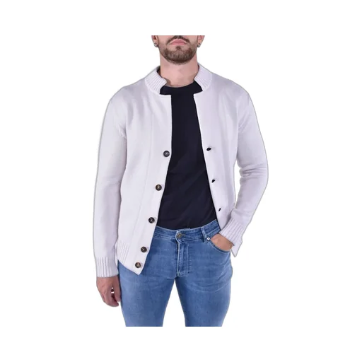 Eleventy Ribbed Stand-Collar Cardigan
