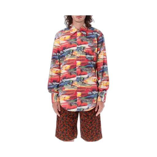 Erl Sunset Printed Curved Hem Shirt