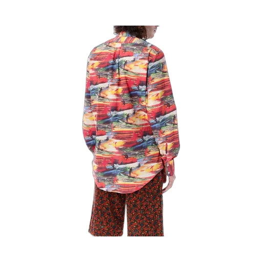Erl Sunset Printed Curved Hem Shirt