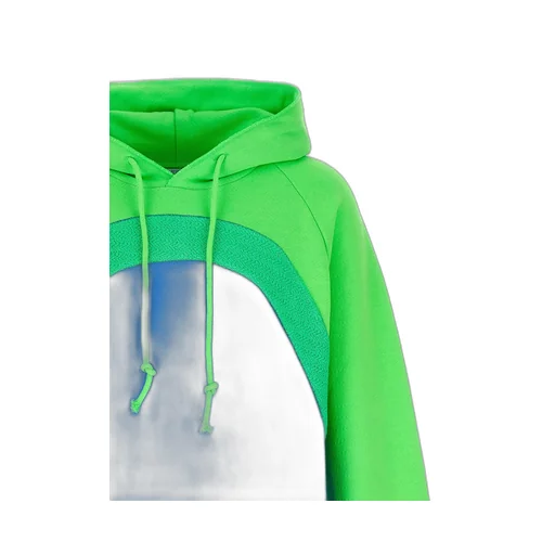 Erl Rainbow Knit-Panelled Drawstring Hoodie