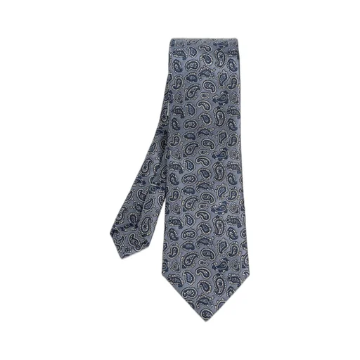 Etro Jacquard Paisley Logo Patch Tie