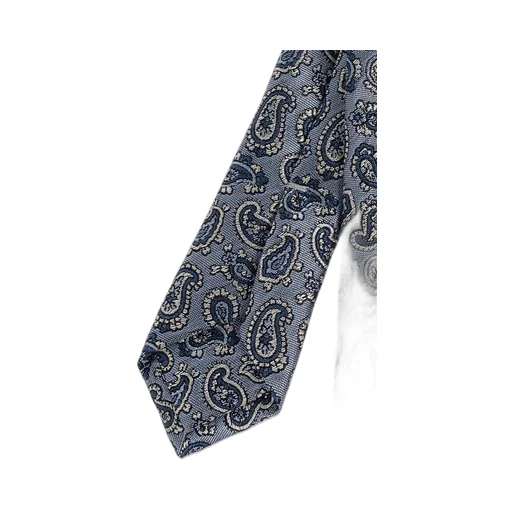 Etro Jacquard Paisley Logo Patch Tie