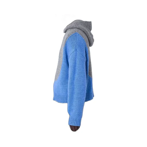 Erl Bicolor Swirl Knit Hoodie Sweater
